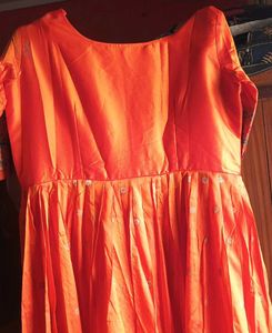 Elegant Orange Ethnic Gown