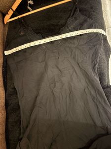 Black Lace Trimmed Slip Dress