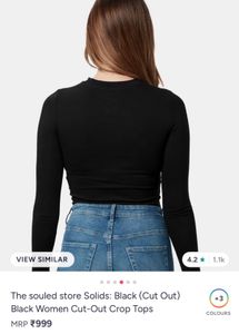Black Cut-out Long Sleeve Top