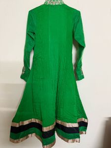 🆕 Green Embroidered Anarkali Suit