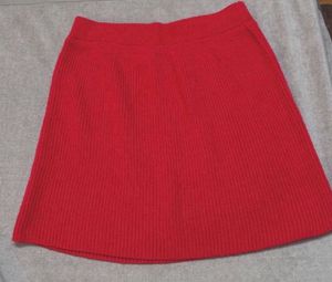 Vibrant Red Knit Mini Skirt