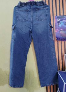 Baggy Blue Denim Cargo Jeans