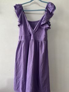 SHEIN Curve Purple Ruffle Sleeve Midi Dress (2XL)