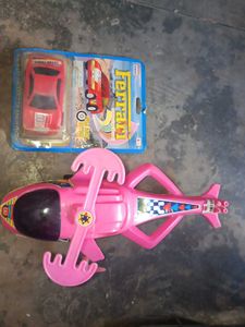 Toy Car and Helicopter Set