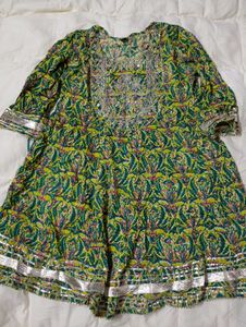 Ethnic Green Printed 3 piece sahara