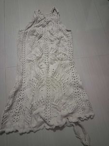 thrifted bohooCrocheted White Summer Dress its sho