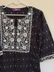 Libas Embroidered Black Kurta