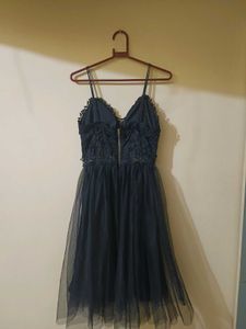 Elegant Black Lace Tulle Dress