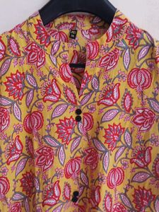 flower print cotton kurta