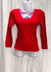 Red Long Sleeve Top