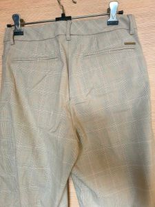 Wide Leg Checked Formal Trousers