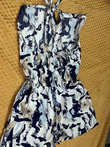 Patterned One Shoulder Romper