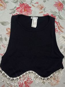 Zara Rhinestone Top