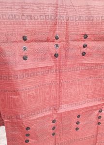 Pure Tussar Silk Block Print Sequin Work Saree