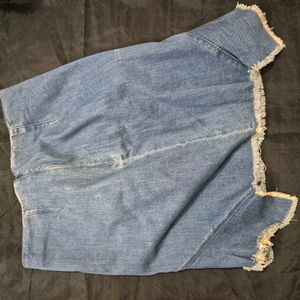 Unique Denim Skirt with Raw Hem y2k