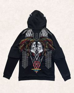 Authentic Philipp Plein Embellished Skull Hoodie