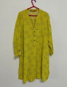 Vibrant Yellow Printed Kurta