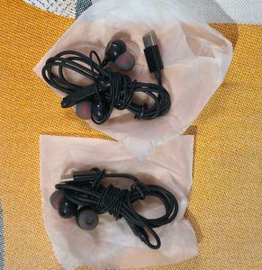 kratos 2 Pair of Type C Wired Earphones.