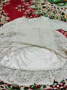 Elegant White Lace Peplum Top