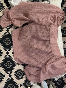 Sheer Dobby Puff Sleeve Top