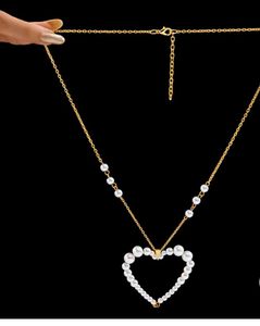 Pearl Hollow Heart Necklace