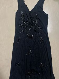 Elegant Sequin Embellished Black Dress