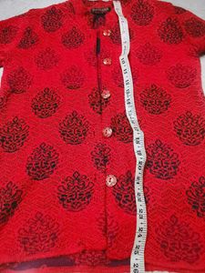Red & Black Patterned Cardigan