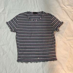 Striped Lettuce Trim T-Shirt