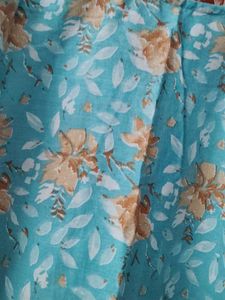 98.Teal Floral Print Kurta