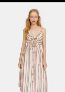 Striped Front Tie Dress