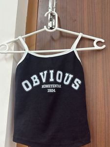 Black "Obvious" Graphic Tank Top