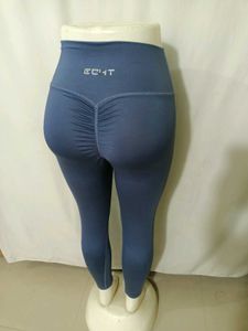 Stylish Blue Scrunch Butts Workout Leggings