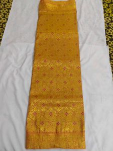 Elegant Yellow &amp; Magenta Brocade Saree