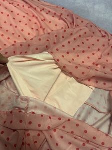 Pink Polka Dot Mesh Midi Dress34 can wear