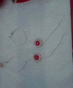 Hathfool Or Bracelet Set Red & Pearl Combination