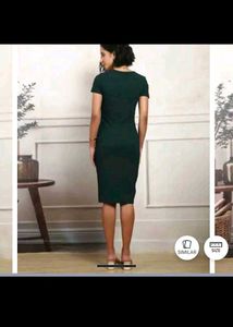 S size Elegant Green Sheath Dress