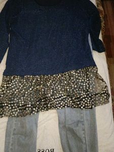 Limited Offer Beautiful Dress With Jeans Combo