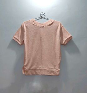 V Neck Pretty Top Peach