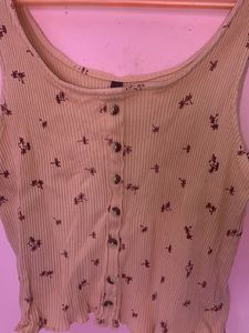 Floral Ribbed Tank Top