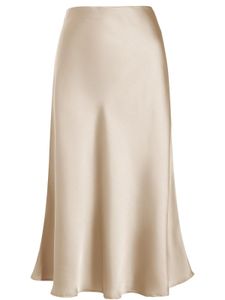 Elegant Satin Midi Skirt