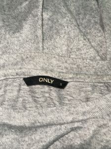 Grey Knit Sweatshirt with Ruffle Detail