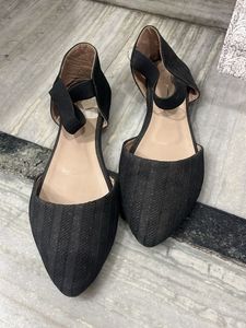 Black Glitter Flats