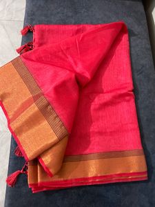 Vibrant Pink Silk Saree