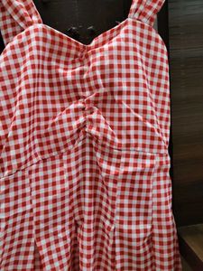 Red Gingham Check Dress