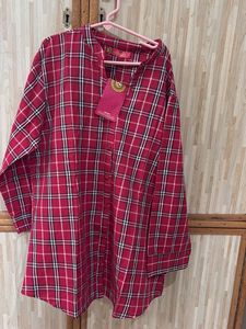 Chic Plaid Button-Up Tunic Shirt