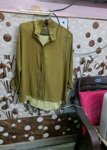 Olive Green Layered Tunic Top