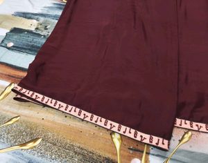 Maroon saree with Embroidered Border