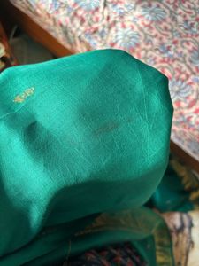 Beautiful Teal Saree with Gold Border