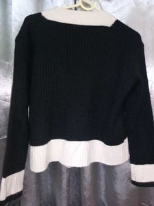 🖤Urbanic Black &amp; Cream Colorblock Knit Cardigan