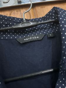 Stylish Navy Polka Dot Top